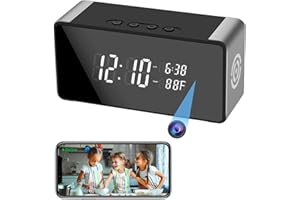 JOOKACE Hidden Camera Clock - Ultra 4K HD Wireless Indoor Camera for Home Security - Mini Nanny Cam with Night Vision, Smart Motion Detection, Remote Live Stream