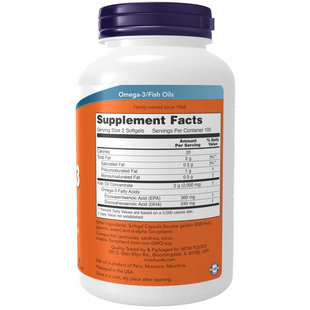Now Supplements, NAC (N-Acetyl Cysteine) 600 mg & Now Supplements, Omega-3 180 EPA / 120 DHA, Molecularly Distilled, Cardiovascular Support*, 200 Softgels