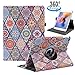 iPad 9.7 2018/2017, iPad Air 2, iPad Air Case - 360 Degree Rotating Stand Protective Cover with Auto Sleep Wake for Apple New iPad 9.7 inch (6th Gen, 5th Gen) / iPad Air 2013 Model（Polygon Pattern）