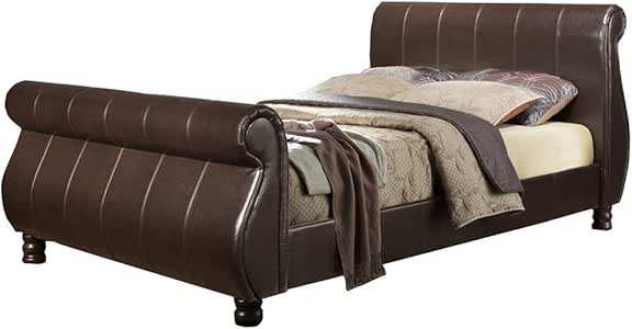 Marsella de piel sintética, sleigh bed, 182,88 cm funda de almohada