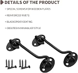 TOPYWMSP Hook and Eye Latch 6 Inch Stainless Steel Door Lock Black 2 Pack view 2