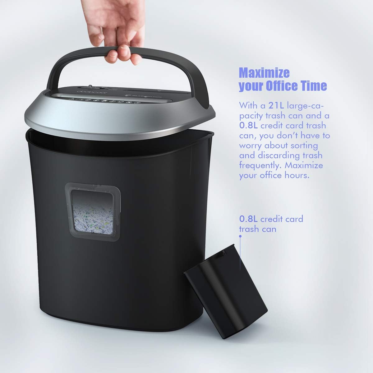 Paper Shredder, 12-Sheet Cross-Cut Paper/CD/Credit Card Shredder, 5.8 Gallons Shredder for Home Office Use with Pullout Basket, Overload and Overheating Protection : Electronics