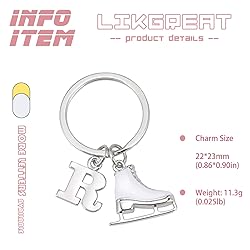 LIKGREAT Initial Letter Figure Skating Key Chain