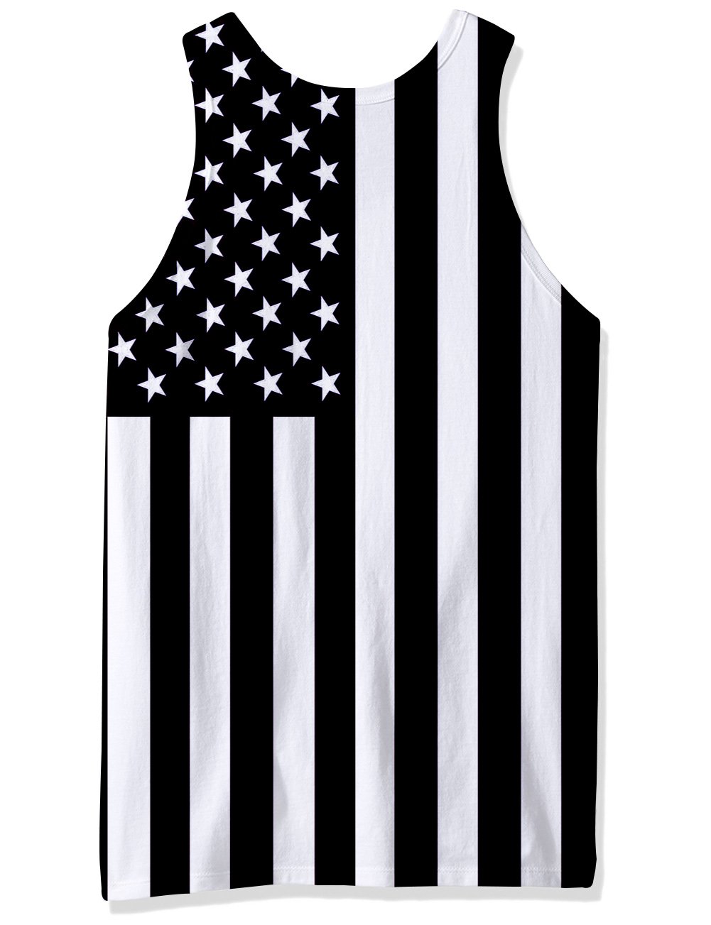 Leapparel Men and Boys 3D Pattern USA Flag Tank Top Black&White Vest Sleeveless Tees T-Shirts for Dad Work Sport XL