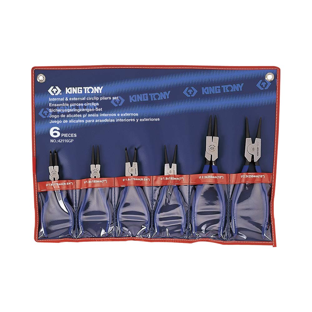KING TONY 42116GP Circlip Plier Set, 6 Pieces