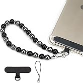 VICHUNHO Marble Beaded Phone Wrist Strap, Cellphone Lanyard with Tether Tab, Hands-Free Wristlet Bracelet