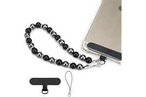 VICHUNHO Marble Beaded Phone Wrist Strap, Cellphone Lanyard with Tether Tab, Hands-Free Wristlet Bracelet