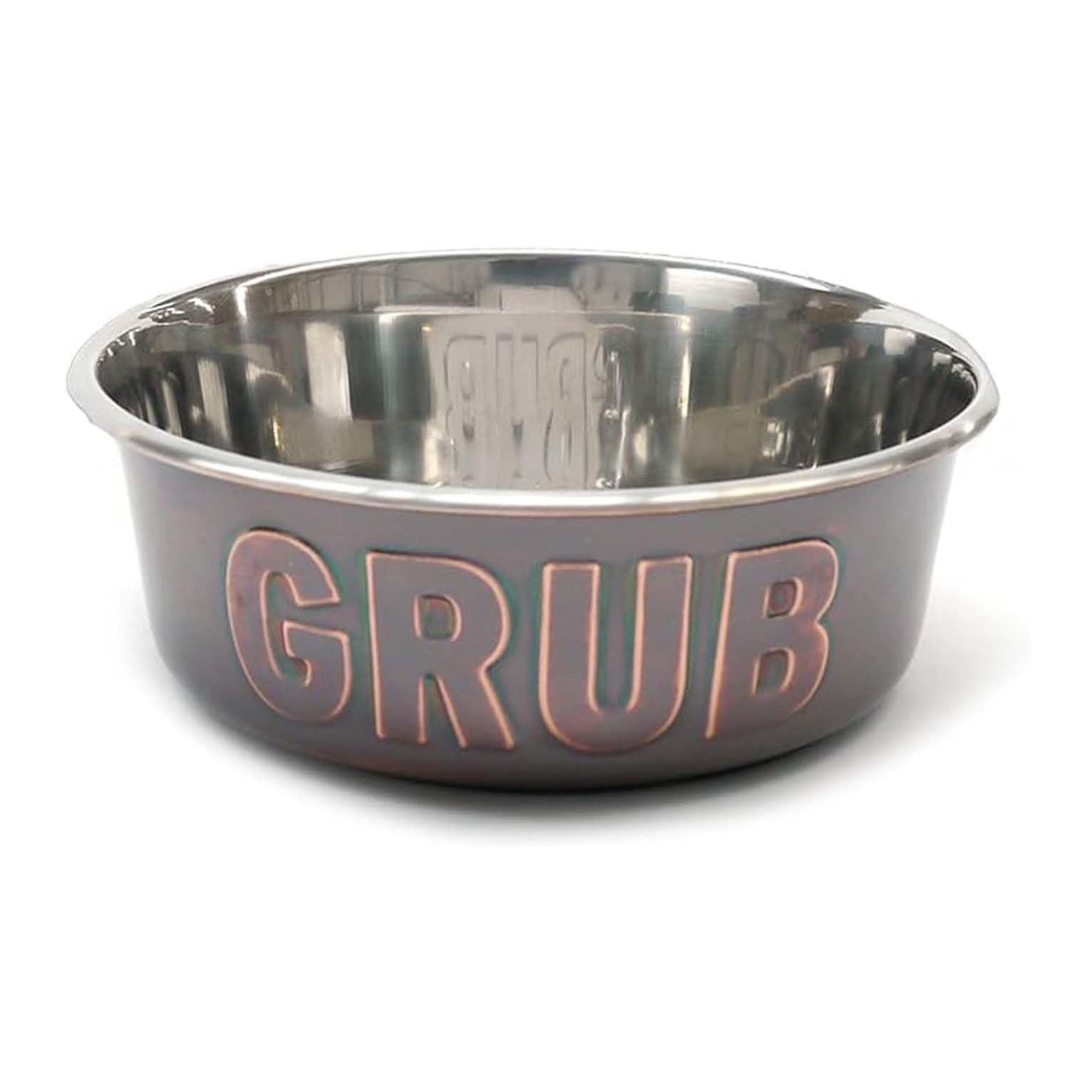 Rosewood Stylish and Modern Copper Non Slip Stainless Steel Dog Bowl, Large