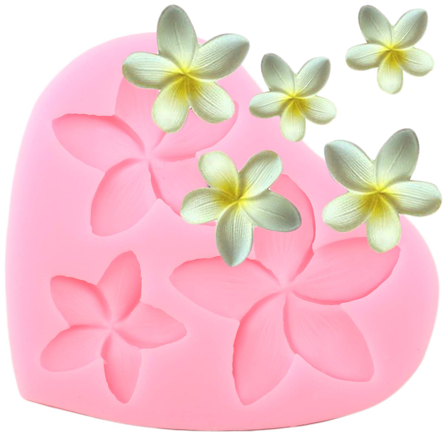 Frangipani Plumeria Flower Floral Silicone Mold DIY Pudding Desserts Cupcake Cake Topper Decoration Soap Mould Crystal Jelly Shots Gum Paste Candy Chocolate Handmade Ice Cream Fondant Mold