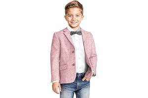 KSWYCT Boys Blazer Classic Jacket for Boy Wedding Retro Herringbone Casual Jacket Formal Tweed Patterned Sport Coat