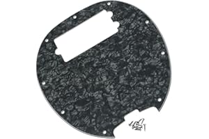 MIUZAME 9 Hole Bass Pickguard Fit for Musicman MM Classic 4 string StingRay Bass Pick Guard Scratch Plate,Black Pearl