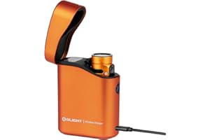 OLIGHT Baton4 Premium Edition EDC Flashlights 1300 Lumens with Type-C Charging Box, Powered by Rechargeable Battery, Small Bright Light IPX8 Waterproof for Emergencies, Outdoors (Orange)