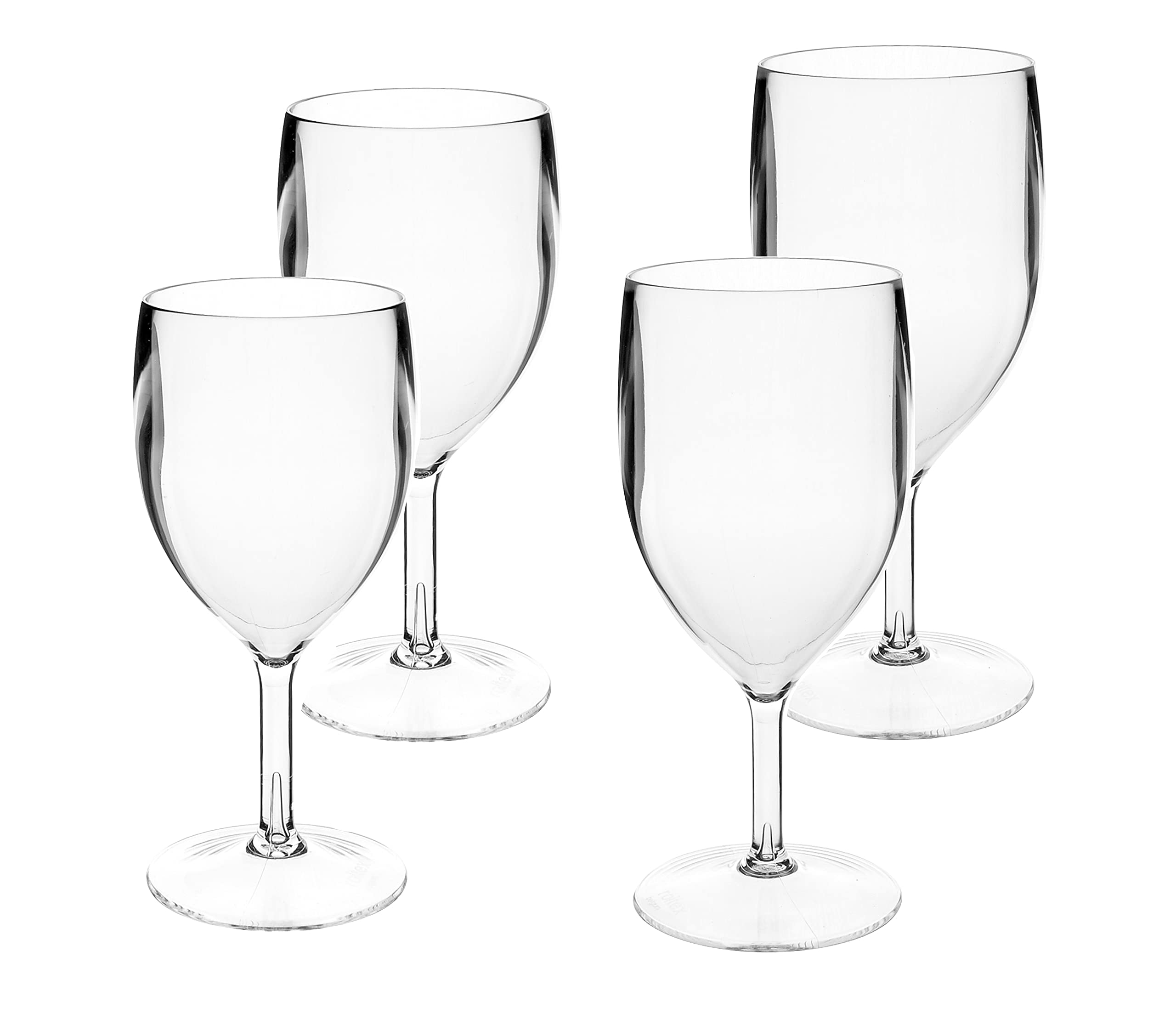 Harfield Roltex Wine Glass Set Barware 4 Pieces 200ml & 300ml Wine Glasses x 2 Each Reusable Virtually Unbreakable Polcayrbonate