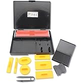 Finex DIY Rubber Stamp Printing Kit - Easy to use D.I.Y. Create Your Own Stamps Set for Business Craft Hobby School Blue Ink