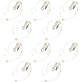 10 Pack Double Earset Headset Microphone Mini XLR Mic 3 Pin TA3F Plug Headworn Over Ear Hanging Condenser Mic in Ear Back Electric Microphone for AKG Samson,Windscreen