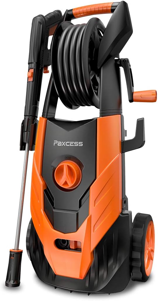 PAXCESS Power Washer, 2300 PSI 1.85 GPM Electric Power Pressure Washer with Spray Gun, Adjustable Nozzle, 26ft High Pressure Hose, Hose Reel (Power Wash Machine, Portable Pressure Cleaner, Car Washer) : Garden & Outdoor