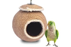 YAMIBOBO Birdhouse, Parakeet Bird Nest for Cage Coconut Shell Rope Weave Bird Breeding Nest for Budgie Parakeet Conure Canary Lovebird