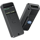 Symcode 2D Bluetooth Barcode Scanner Wireless with Display Screen with Magnetic Suction Clip,Portable Mini Library Book Inventory QR Bar Code Scanner Compatible with iPhone, iPad, Android Phone