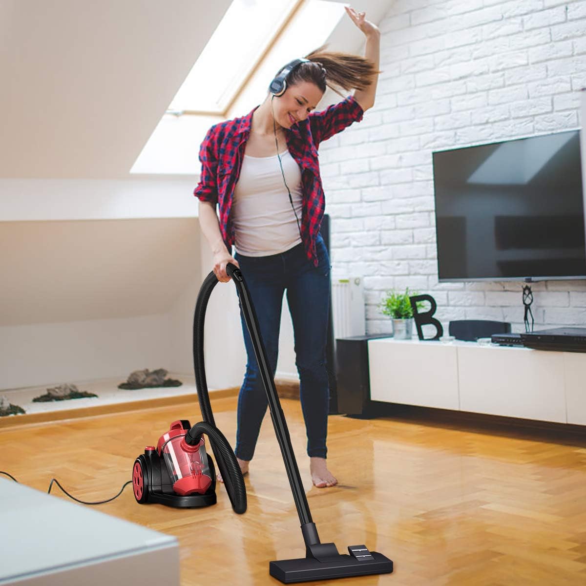 Costway Bagless Canister Vacuum Rewind Corded Carpet Hard Floor Vacuum Cleaner With Filtration Red 12 X 9 X 10 #vacuum #cleaner #for #floor #and #carpet Costway Bagless Canister Vacuum Rewind Corded Carpet Hard Floor Vacuum Cleaner With Filtration Red 12 X 9 X 10