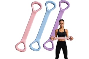 3 Pcs Resistance Band Figure 8 Fitness Elastic Bands for Exercise, Working Out, Home, Yoga Elastic Bands for Arm, Chest, Back