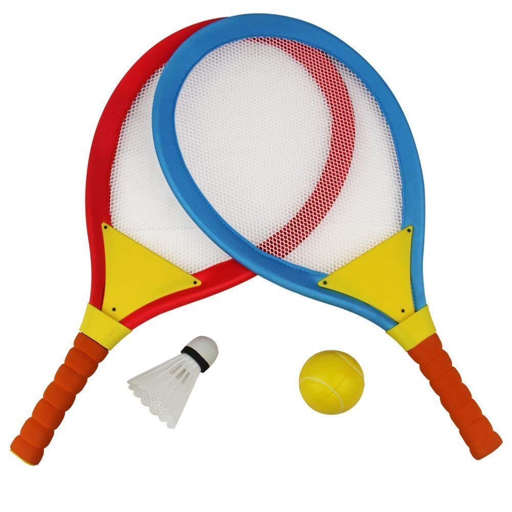 Racchetta Tennis Badminton Set 2 in 1 con Palla da Tennis di Badminton Giocattolo per Bambini 3 4 5 Anni