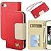 iPhone 4S Case,iPhone 4 Case,by HiLDA,Wallet Case,PU Leather Case,Credit Card Holder,Flip Cover Case[Red]