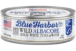 Blue Harbor Fish Co. Wild Albacore Solid White Tuna in Water with Sea Salt - 4.6 oz Can (Pack of 12)