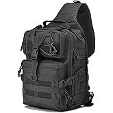 OUTLEYNY Men's Tactical Sling Bag Small Sling Backpack Military Rover Shoulder Bag Molle Assault Range Bag Camping Hunting