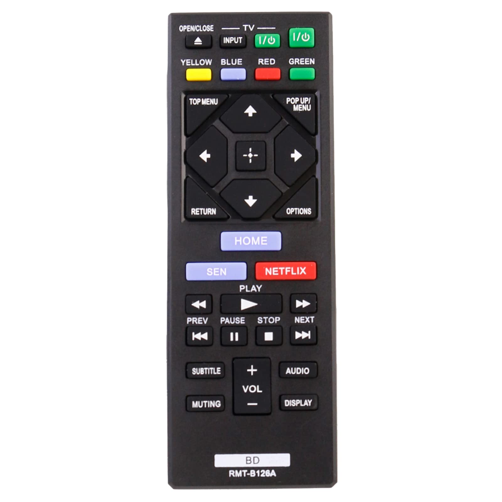 RMT-B126A Replacement Remote Control Fit for Sony Blu-ray Disc DVD Player BDP-S1200 BDP-S3200 BDP-S4200 BDP-S5200 BDP-S6200 BDP-S7200