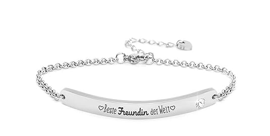 Silvity Damen Gravur-Armband Edelstahl veredelt mit einem Swarovski¨ Kristall 16,5 cm bis 20,5 cm Farbe: Silber