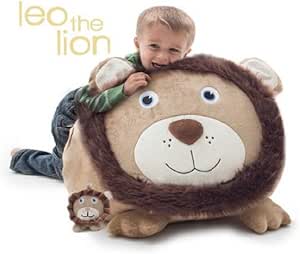 Puf de tamaño grande para niños León 24 x 22 x 16 en relleno con