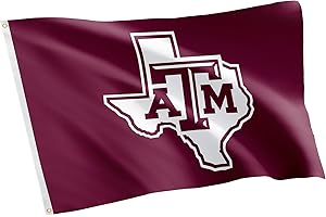 Desert Cactus Texas A&M University TAMU Flag - 3 x 5 Feet Aggies Banner, Indoor/Outdoor Durable Fabric, 100% Polyester Design (Style 2)
