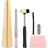 Bracelet Mandrel Sizer Set - Iron Hammer + Stainless Steel Graduated Round Mandrel, Ideal for Bracelet/Jewelry Making (DIY & Jewelry Makers)