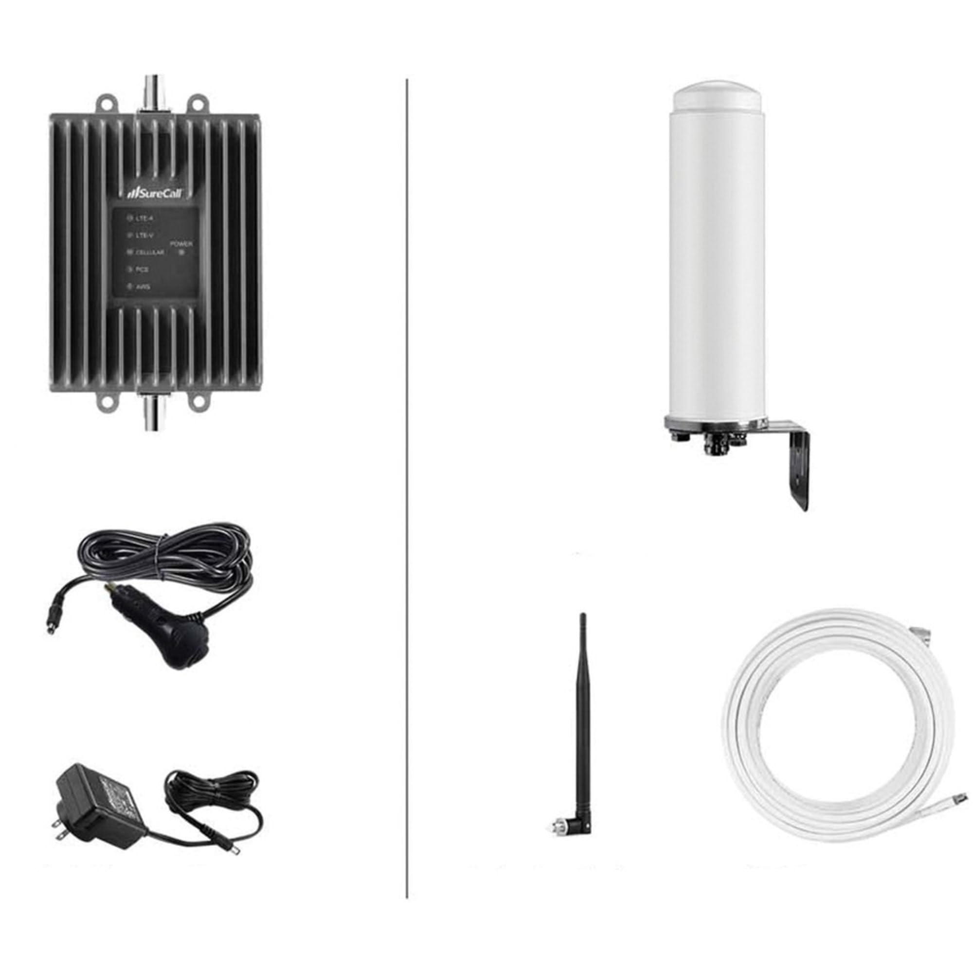 SureCall Fusion2Go 3.0 RV Cell Signal Booster for Motorhome, 5G/4G LTE, Large Vehicles, Permanent Omni Antenna, Multi-User All Carrier Boosts Verizon AT&T Sprint T-Mobile, FCC Approved, USA Company