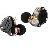 Linsoul KZ ZS10 Pro, 4BA+1DD 5 Driver in Ear Monitor, HiFi Wired Earbuds, Gaming Earbuds, Hybrid IEM Earphones with Stainless Steel Faceplate, Detachable Cable for Musician(Without Mic, Dark Black)