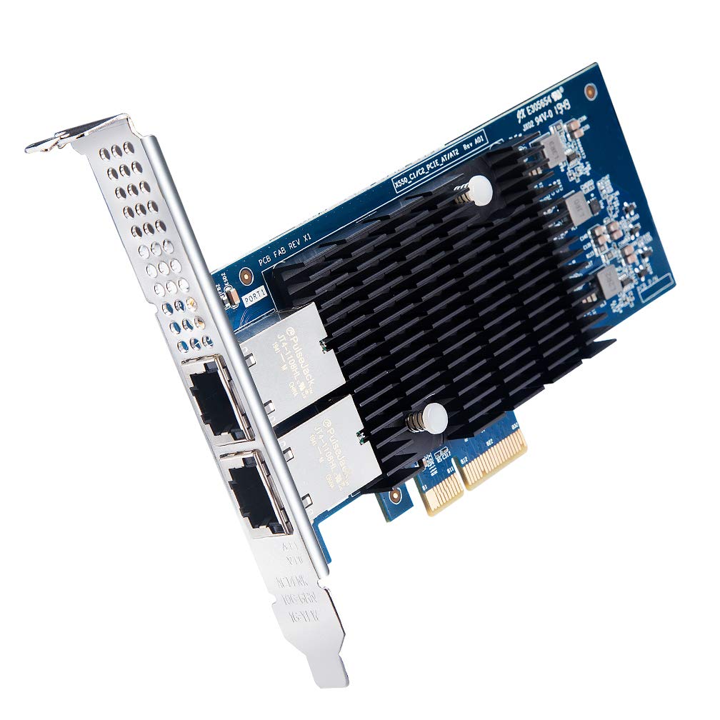ipolex 10Gb Network Card, 2x RJ45 Port, 10GbE NIC Compare to Intel X550-T2, Support Windows Server/Windows/Linux/VMware (Not Support Mac OS, Bypass Mode)