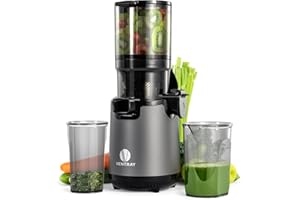 Ventray Cold Press Juicer, Juicer Machine with 5.12'' Extra Large Feed Chute, Slow Masticating Juicer for Whole Vegetables & 