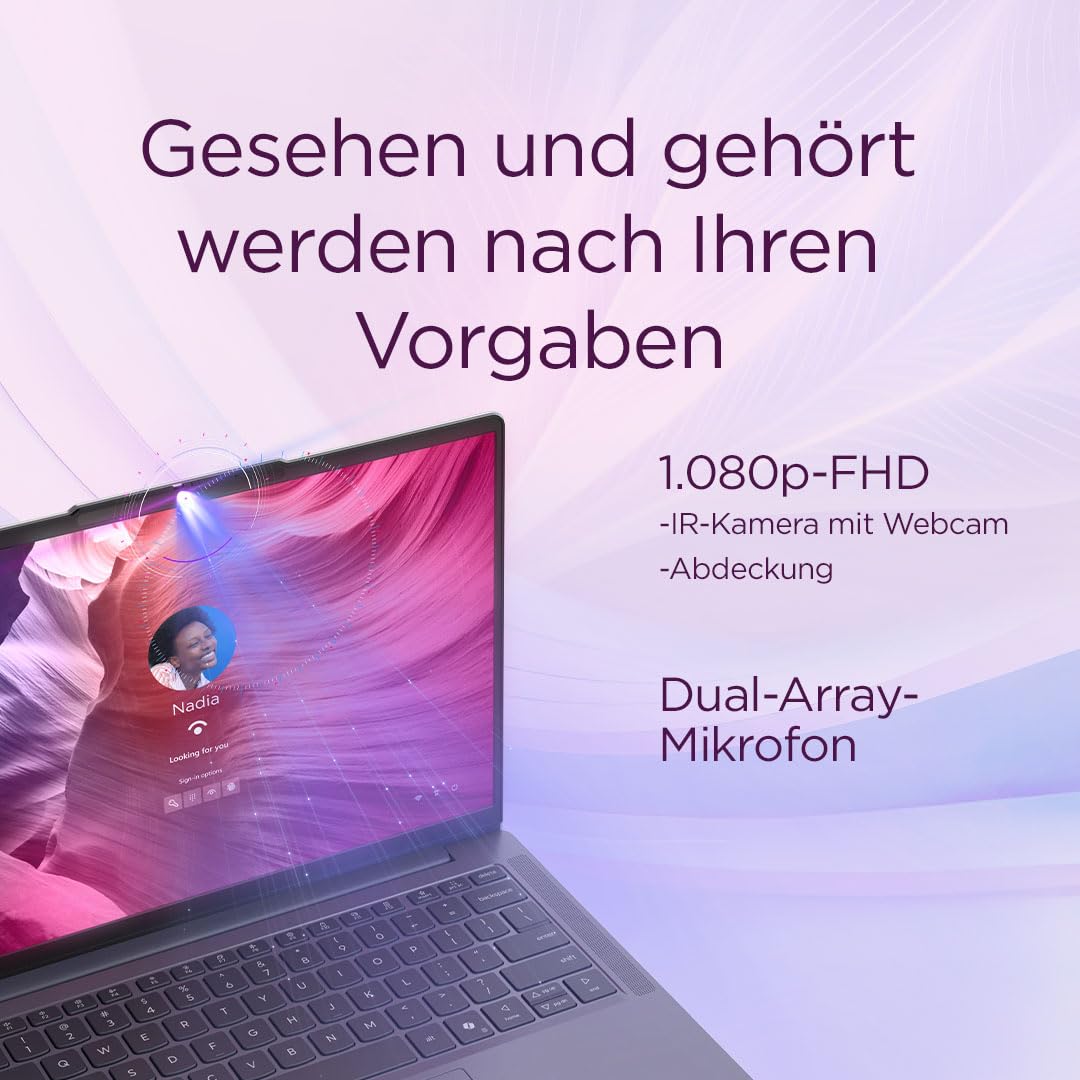Lenovo IdeaPad Slim 3 Laptop | 15.3" WUXGA Display | AMD Ryzen 5 150 | 512GB SSD | 16GB RAM | AMD Radeon Grafik | QWERTZ | Windows 11 | Luna Grau | 3 Monate Premium Care 5