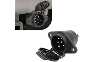 CyperFair Trailer 7-pin Round Plug, Plug and Play Trailer Adapter for Signal Light Display, Power Cord Connector with Protect