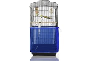 ASOCEA Bird Cage Seed Catcher, Parrot Nylon Mesh Net Cover, Ventilated Nylon Bird Cage Cover, Adjustable Parrot Nylon Airy So