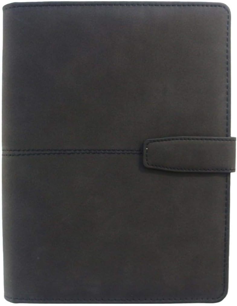 Classic Office School 6 Holes Binder Spiral Notebooks Stationery,Fine Person Agenda Planner Organizer Gift,A5,Black,A5only Cover