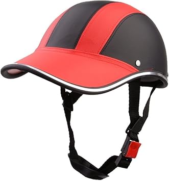 Amazon オートバイ Pu レザー ヘルメット 帽子 キャップ モトクロス ハーフ オープン フェイス バイザー レッド Generique ジェネリーク ヘルメット