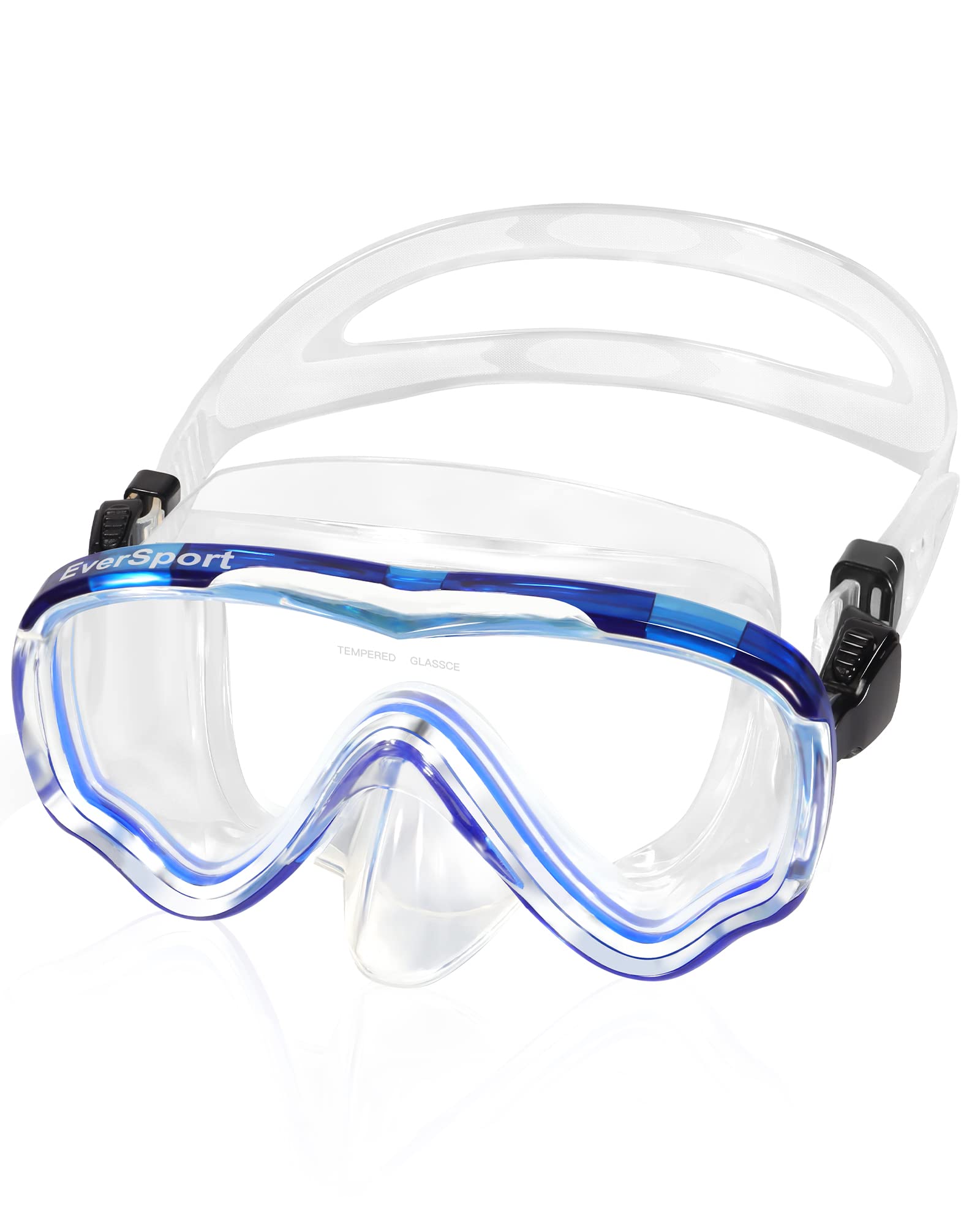 Photo 1 of EverSport Swim Goggles Adult with Nose Cover for Women Men No Leak, Anti-Fog Clear Wide View Diving Mask Open Water Pool Swimming Goggles Silicone Shower Goggles Youth Snorkel Junior Nose Goggles