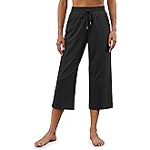 G4Free Wide Leg Pants for Women Yoga Capris with Pockets Drawstring Casual Cropped Pants for Summer