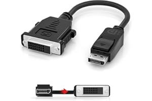 BolAAzuL DisplayPort to DVI-D Single Link Adapter Cable, Display Port DP 1.2 to DVI(24+1) Converter Cable Passive Male to Female Black for Nvidia HP Dell Lenovo PC Laptop