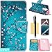 HKW LG K7 / K8 Case,LG Tribute 5 Case,LG Escape 3 Case, Plum Blossom Kickstand Flip Folio PU Leather Protective Wallet Case Cover Screen Protector for LG K7 / K8 / Escape 3 / Tribute 5 (MA1380)