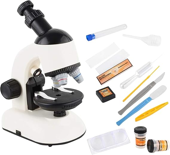Playmate Kids Microscope Student Beginner Microscope Kit with Slides Toys