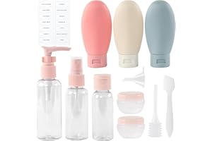 ZGDZ Reusable Travel Size Toiletry Bottles Leakproof Travel Skincare Containers Kit TSA Approved Carry on Airplane Essentials Accessories Shampoo Conditioner Sub-Bottling Set Refillable Quart Bag