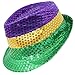 JOYIN Mardi Gras Accessory Set Party Favors with Beads Necklaces, Sequin Fedora Hat, Masquerade Mardi Gras Mask, Sequin Bow Tie. 24 Temporary Tattoos