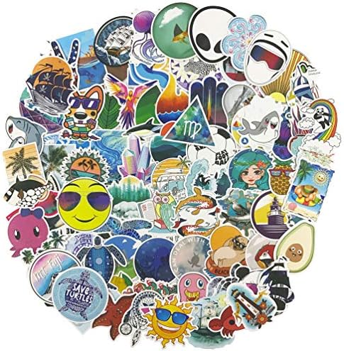 100Pcs Cute Water Bottle Stickers for Girl/Teen, Laptop Travel Case Computer Notebook Wall Skateboard Motorcycle Phone Bicycle Luggage Guitar Bike Stickers Decal